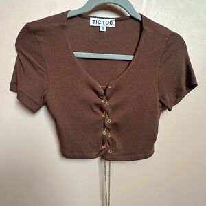 Brown Crop Top